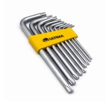 Набор ключей Torx Ultima, 9 шт в наборе, CRV, T10-T50, удлиненные
