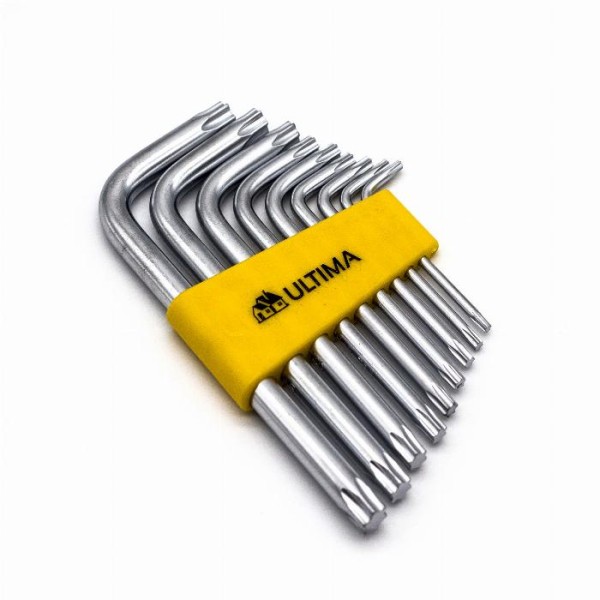 Набор ключей Torx Ultima, 9 шт в наборе, CRV, T10-T50, короткие