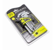 Armero набор шестигранных ключей, 9 шт, CRV, короткие