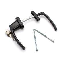 Балконный гарнитур асимметричный с ключом FORWIN BHS 02, черный RAL 9005