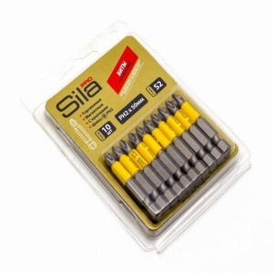 Биты Sila Pro, PH2х50мм, S2, намагниченные, торсионые, блистер 10 шт