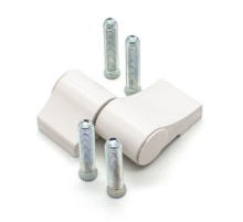 Петля дверная двухсекционная 67 мм с комплектом анкерных креплений 60 мм, белая Ral 9016