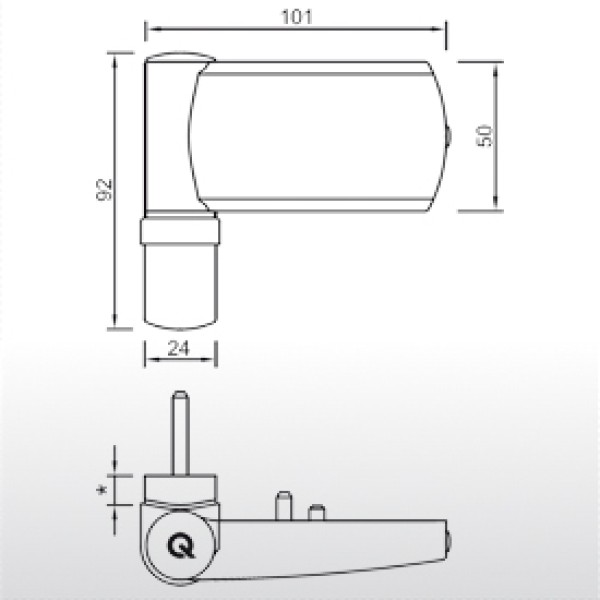 Петля дверная greenteQ TB 100.ZD.K, 13.5-16.5/101, 100 кг, белая