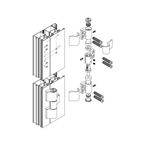Петля Fural ППД 3 (А) Ral 7016 антрацит (2 подшипника) для тёплых алюминиевых дверей