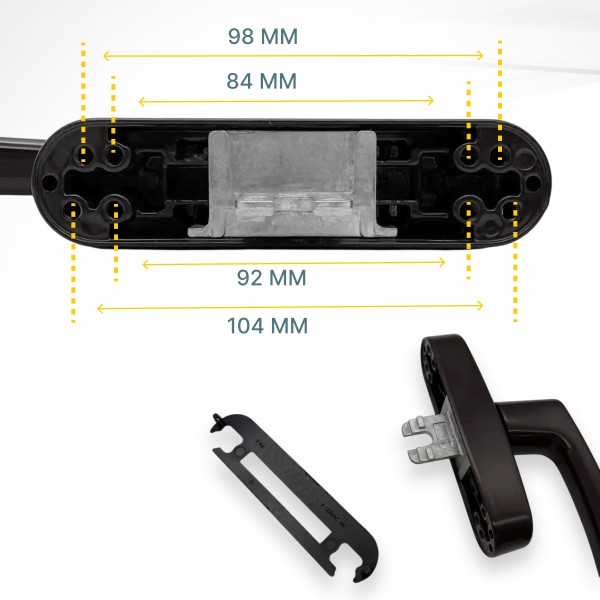 Ручка оконная Rotoline, для алюминиевых окон, чёрная RAL 9005