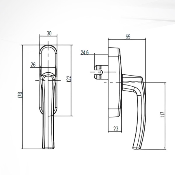 Ручка оконная Rotoline, для алюминиевых окон, чёрная RAL 9005