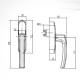 Ручка оконная Rotoline, для алюминиевых окон, чёрная RAL 9005