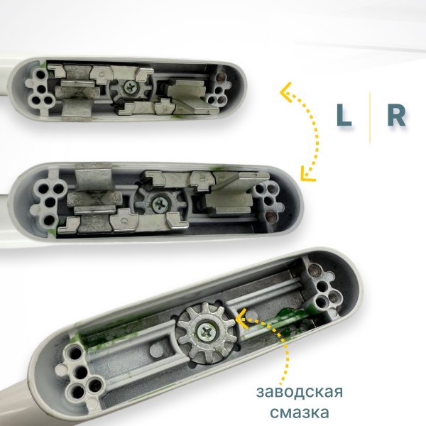 Ручка оконная управляющая поворотная белая