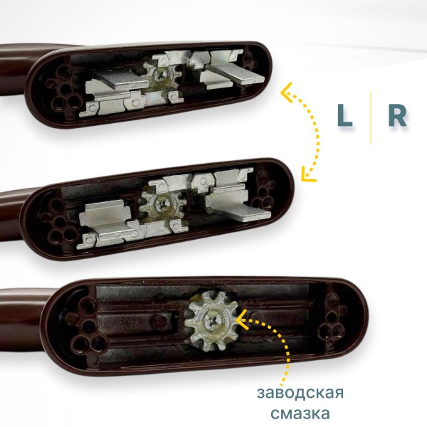 Ручка оконная управляющая поворотная коричневая