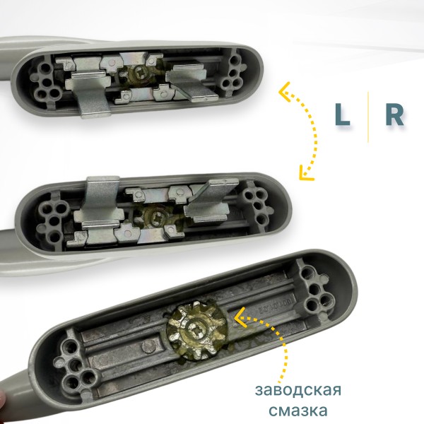 Ручка оконная управляющая поворотная серая