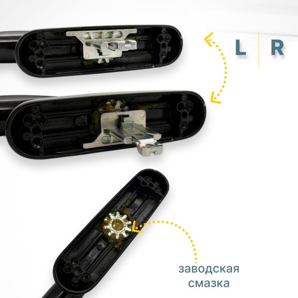 Ручка оконная управляющая универсальная с блокиратором чёрная