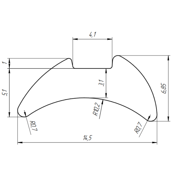 Уплотнитель для алюминиевых конструкций FRK 12 EPDM
