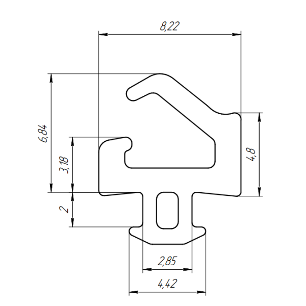 Уплотнитель для алюминиевых конструкций FRK 30 EPDM