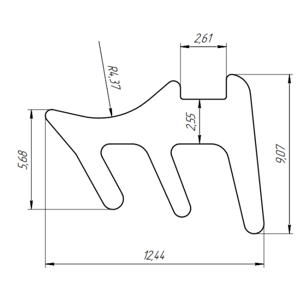 Уплотнитель для алюминиевых конструкций FRK 39 EPDM