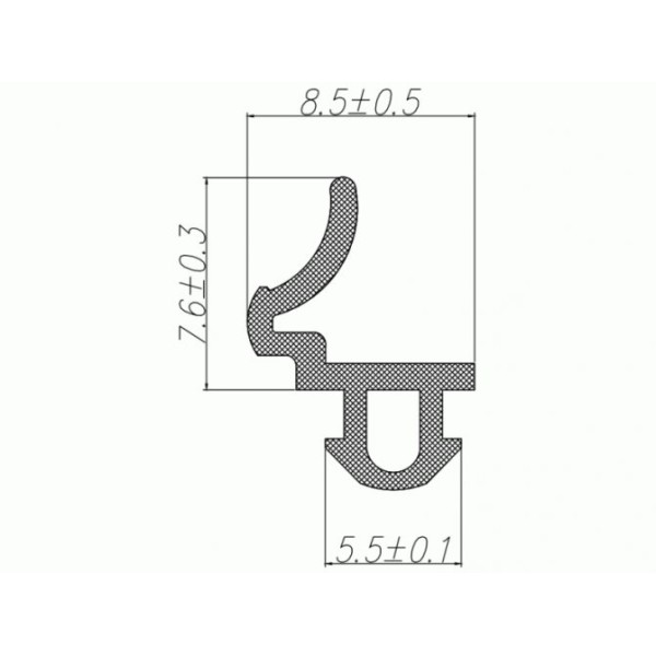 Уплотнитель KBE-227.3 чёрный притворный