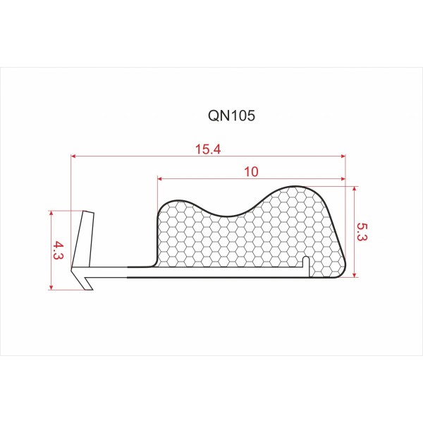 Уплотнитель пенополиуретановый вставной QN105 (аналог Q-Lon Schlegel QL 3079) чёрный (RAL 9005)