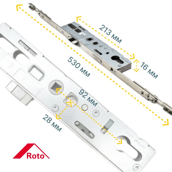 Замок многозапорный Roto H600 28/92/16