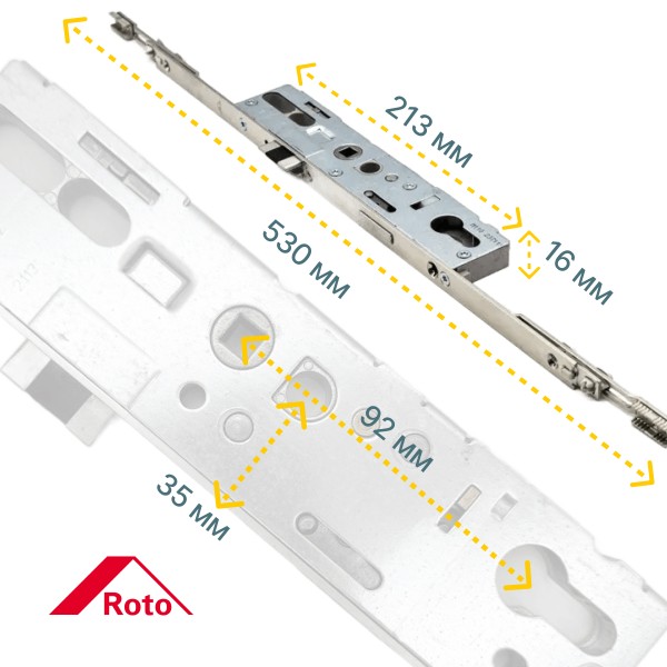 Замок многозапорный Roto H600 35/92/16
