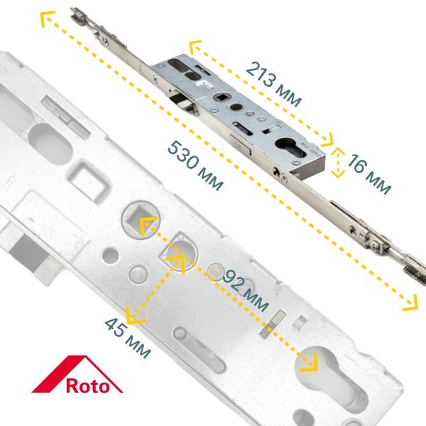 Замок многозапорный Roto H600 45/92/16